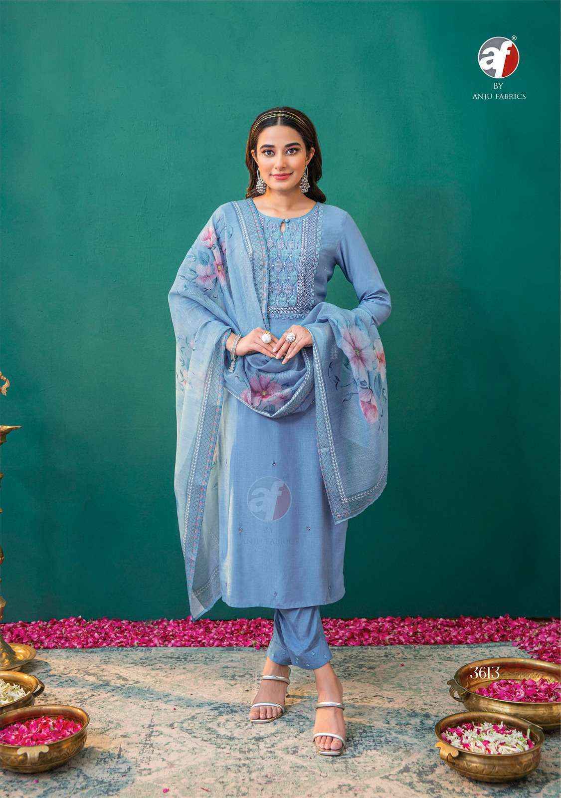 Anju Fabrics Nakhrali Vol-5 Modal Silk Readymade Dress (6 pcs Catalogue)