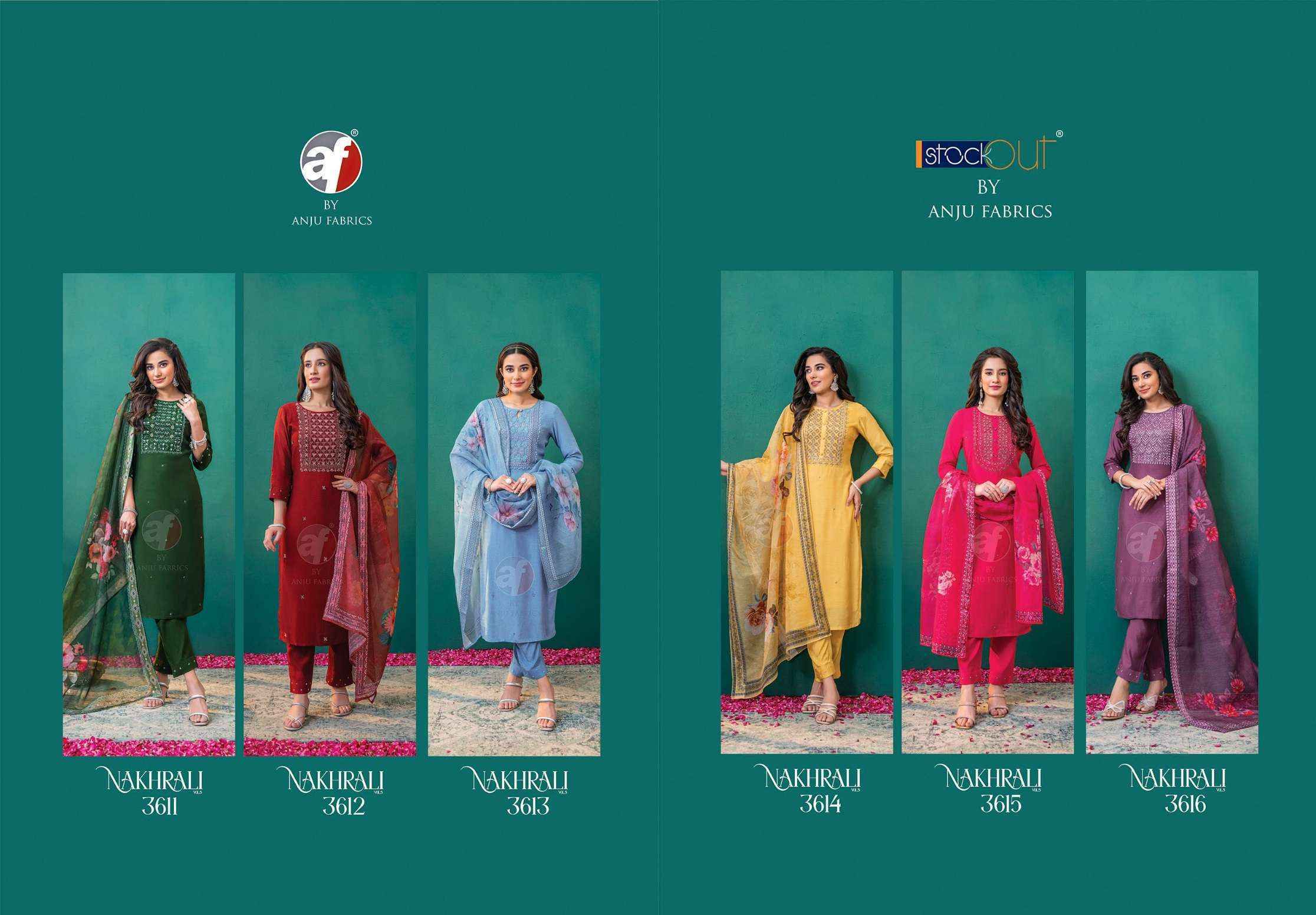 Anju Fabrics Nakhrali Vol-5 Modal Silk Readymade Dress (6 pcs Catalogue)