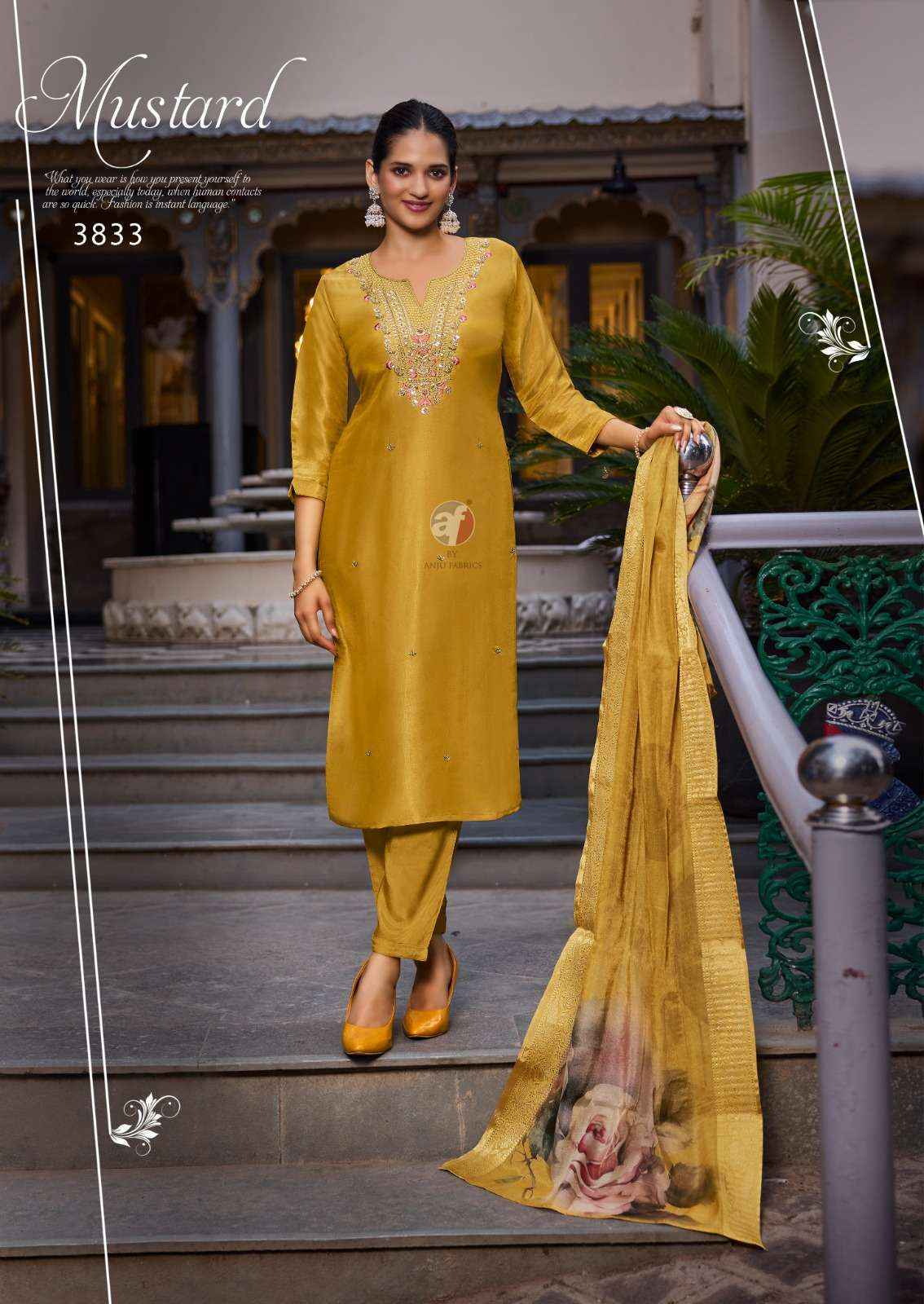 Anju Fabrics Silk Affair Vol-4 Tissue Readymade Suit (6 Pc Catalog)