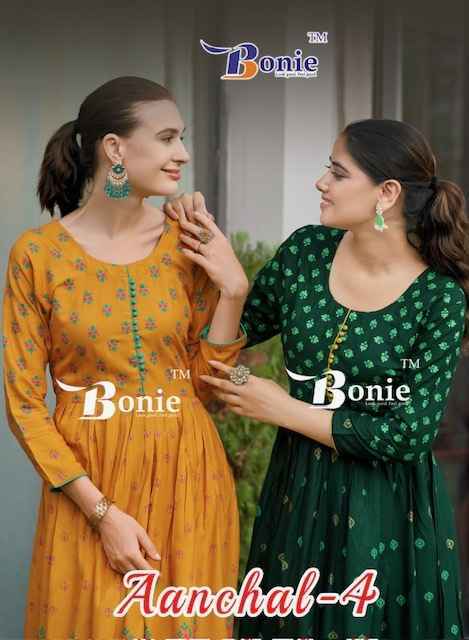 Bonie Aanchal Vol-4 Rayon Kurti (8 pcs Catalogue)