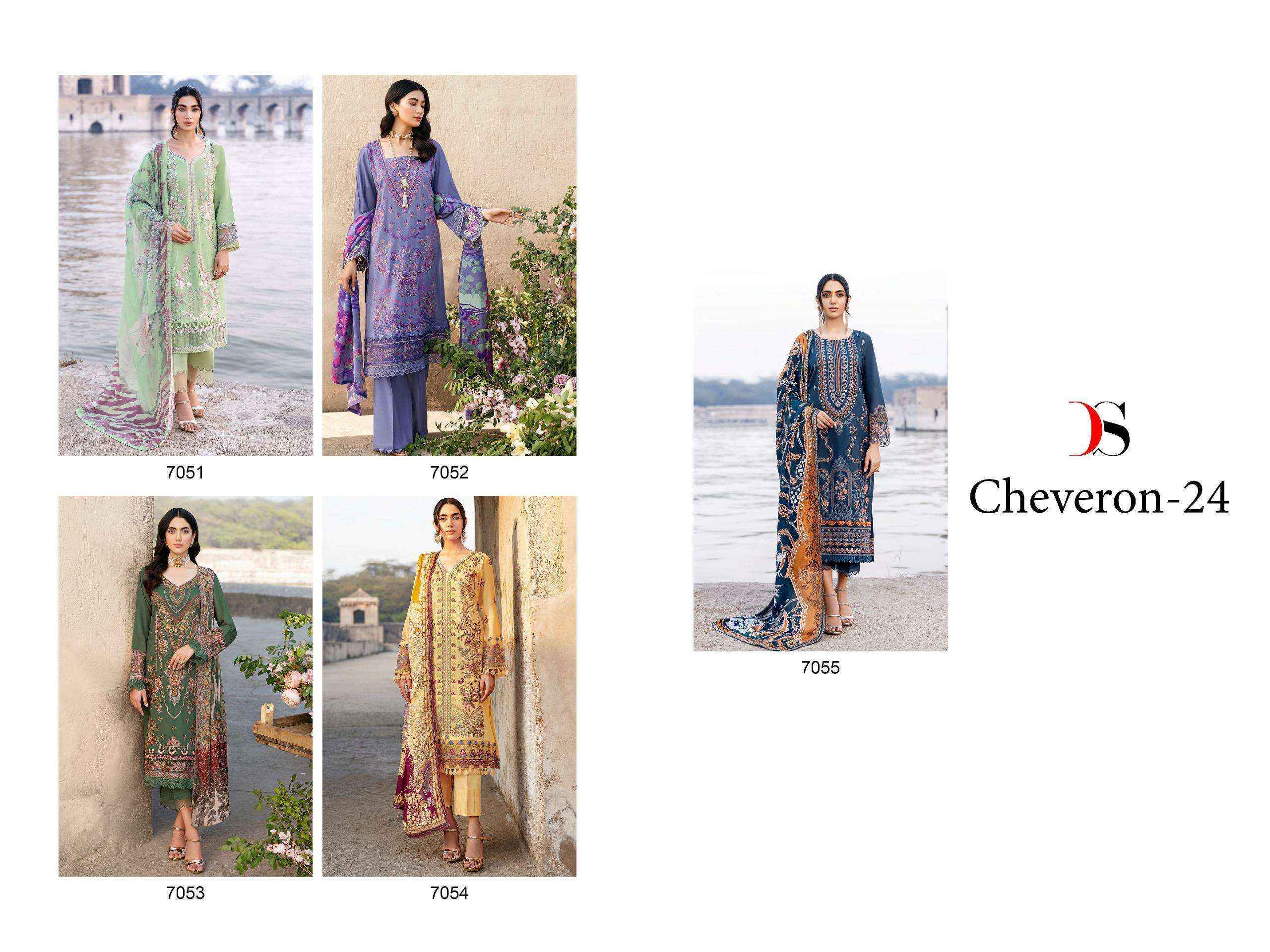 Deepsy Cheveron Vol-24 Cotton Dress Material (5 pcs Catalogue)