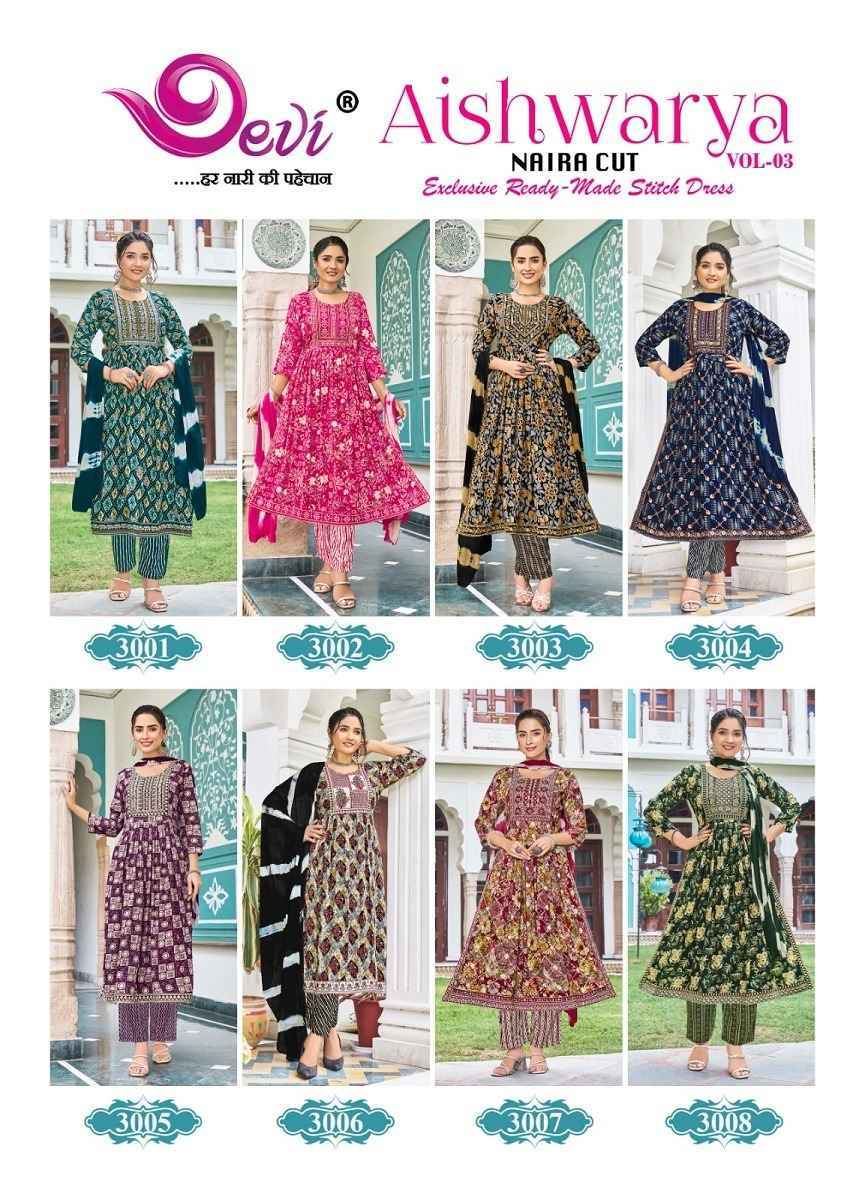 Devi Aishwarya Vol-3 Rayon Readymade Suit (8 pcs Catalogue)