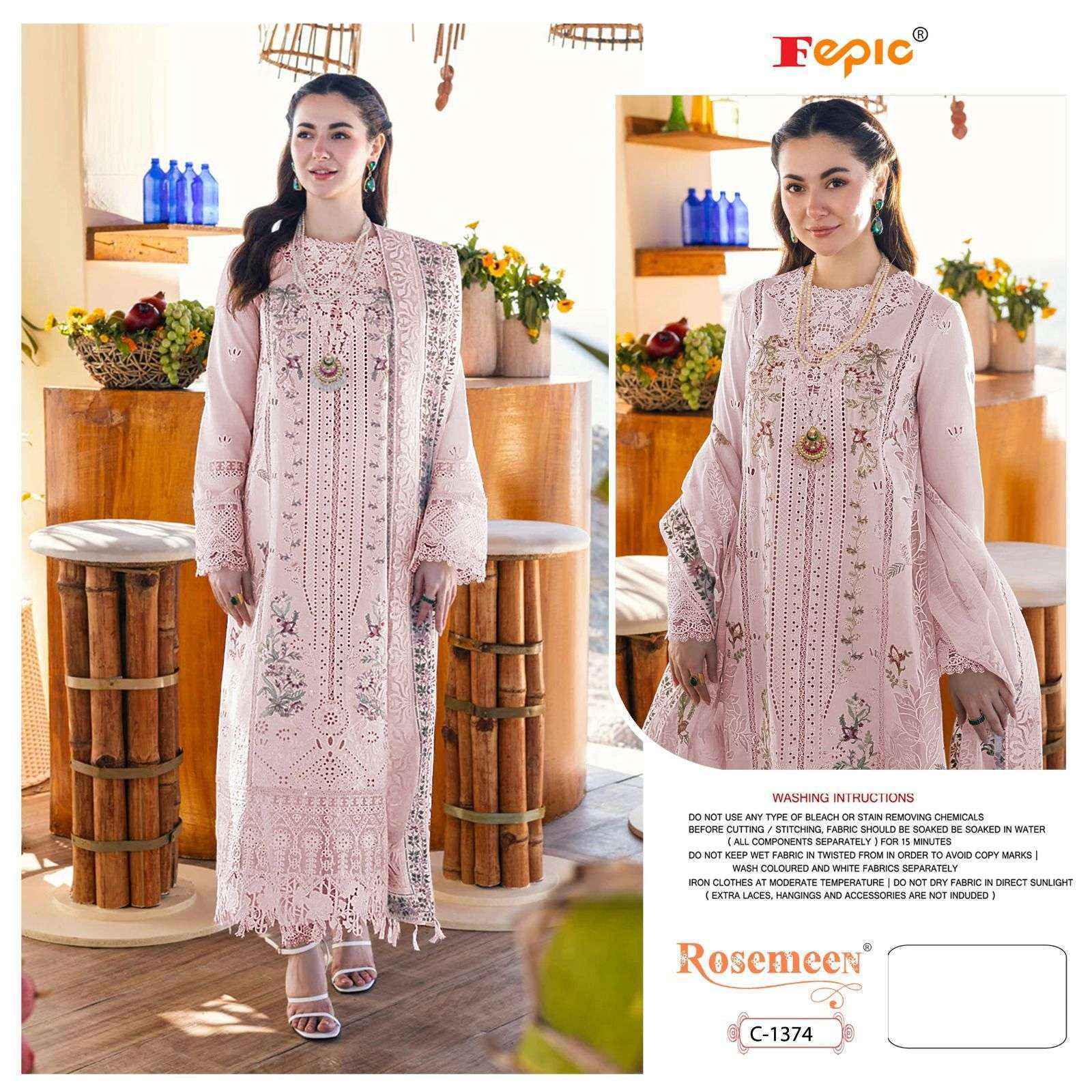 Fepic Rosemeen C-1374 Cotton Dress Material (3 pcs Catalogue)