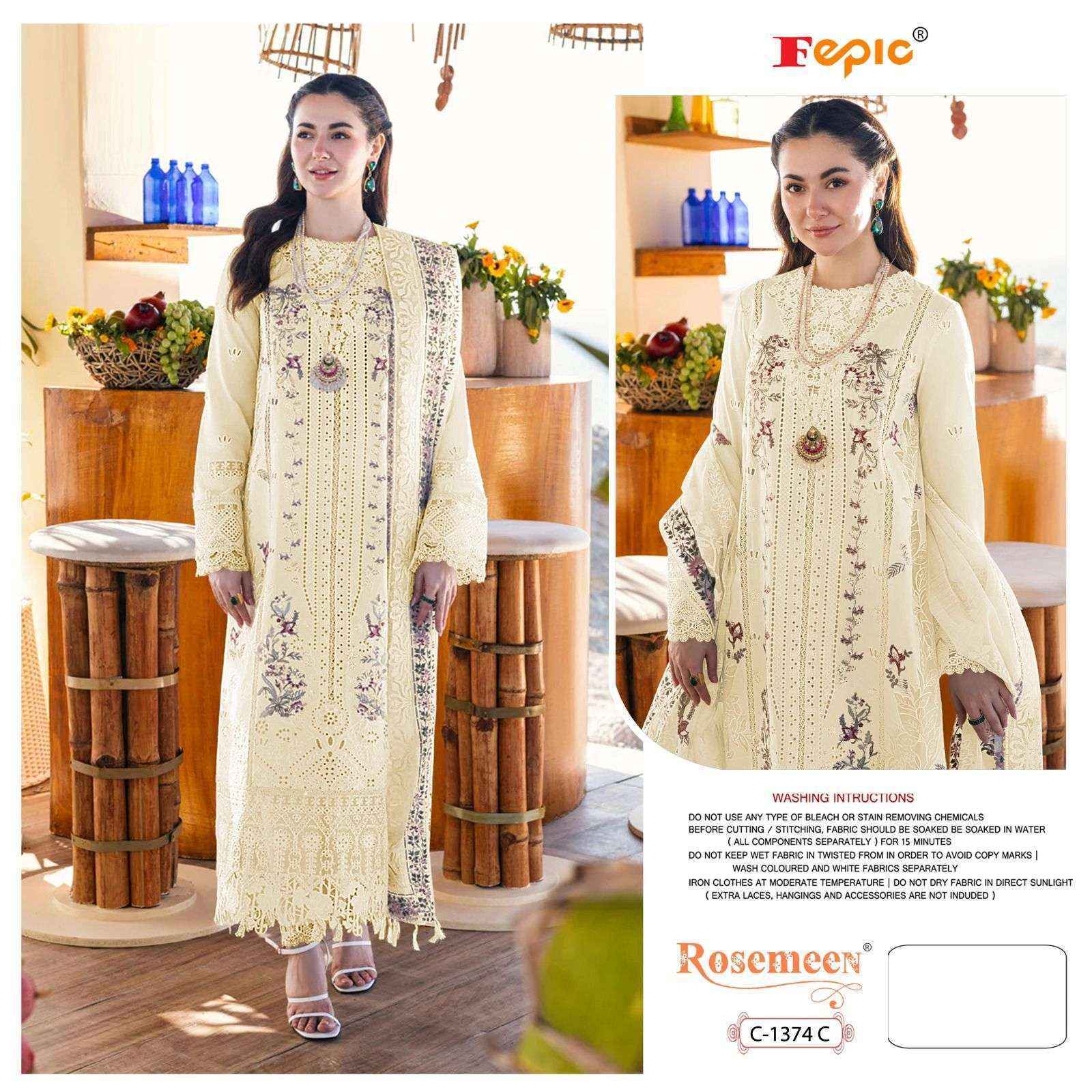 Fepic Rosemeen C-1374 Cotton Dress Material (3 pcs Catalogue)