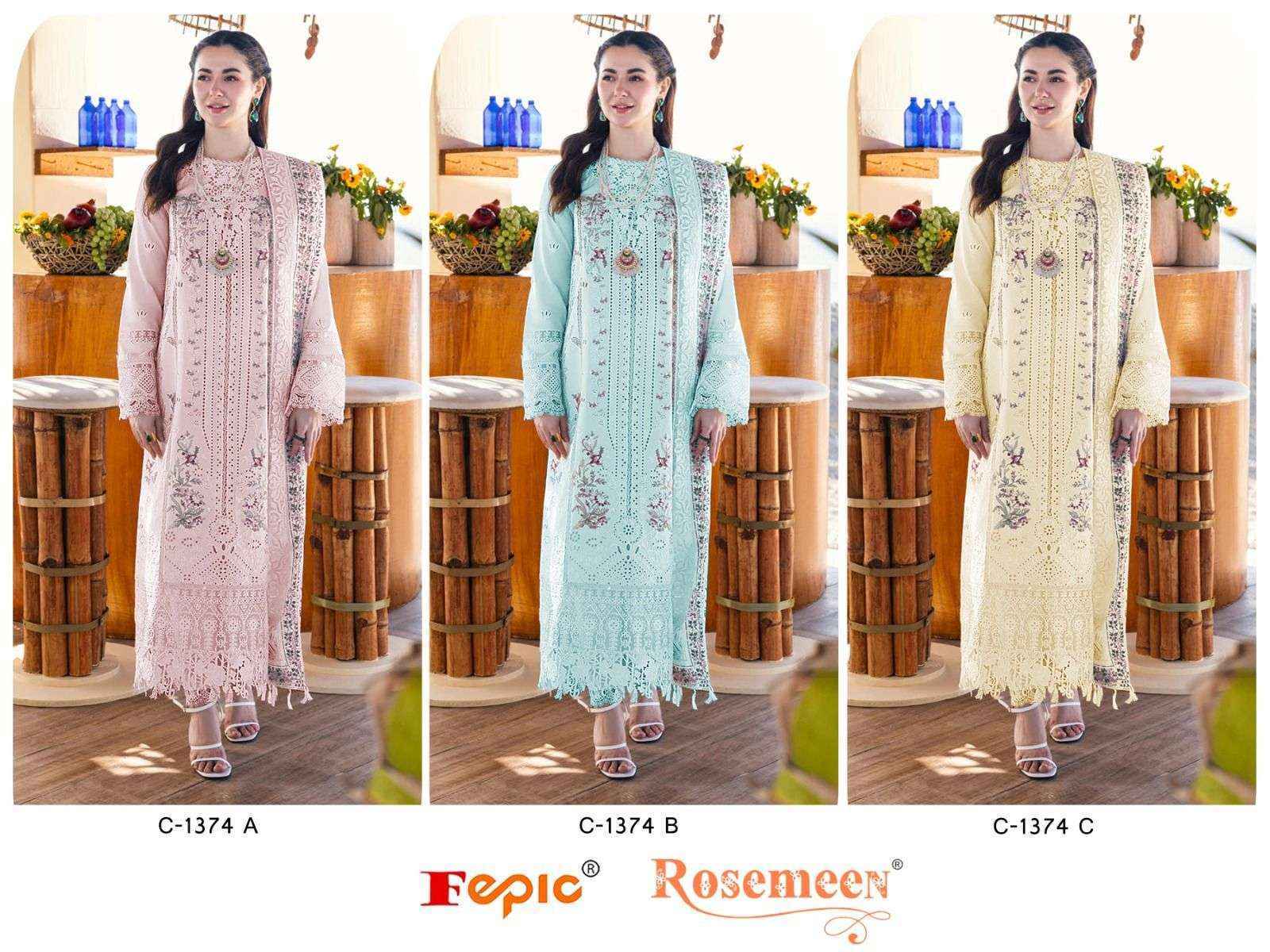 Fepic Rosemeen C-1374 Cotton Dress Material (3 pcs Catalogue)