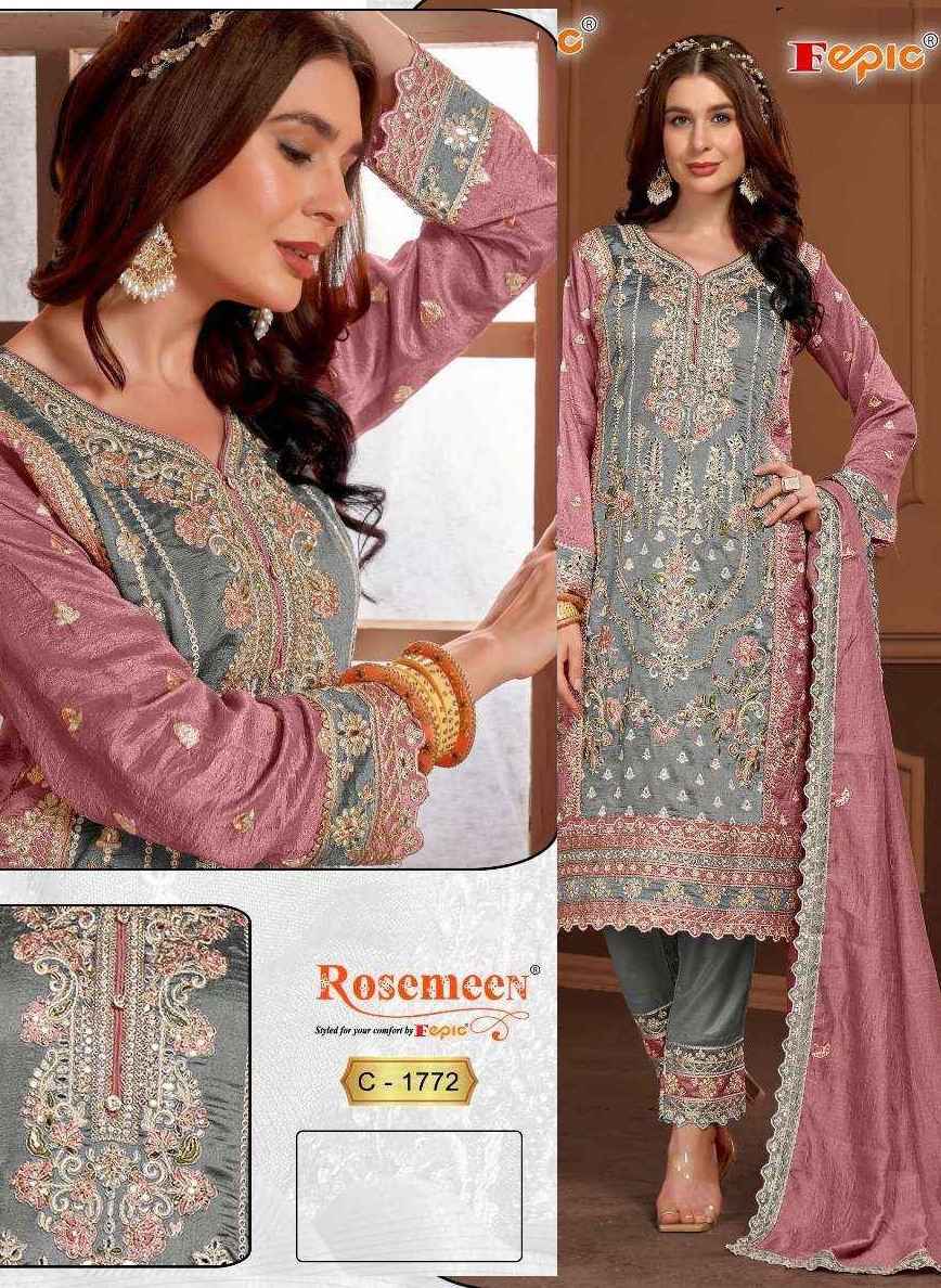 Fepic Rosemeen C 1772 Vichitra Silk Readymade Dress (2 pcs Catalogue)