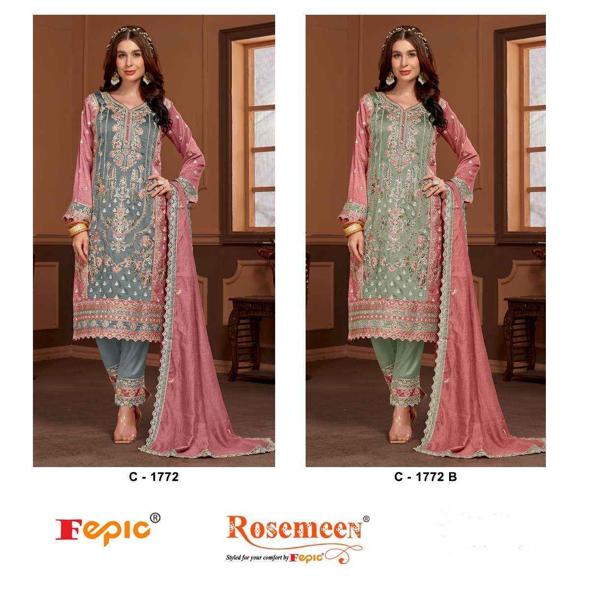 Fepic Rosemeen C 1772 Vichitra Silk Readymade Dress (2 pcs Catalogue)