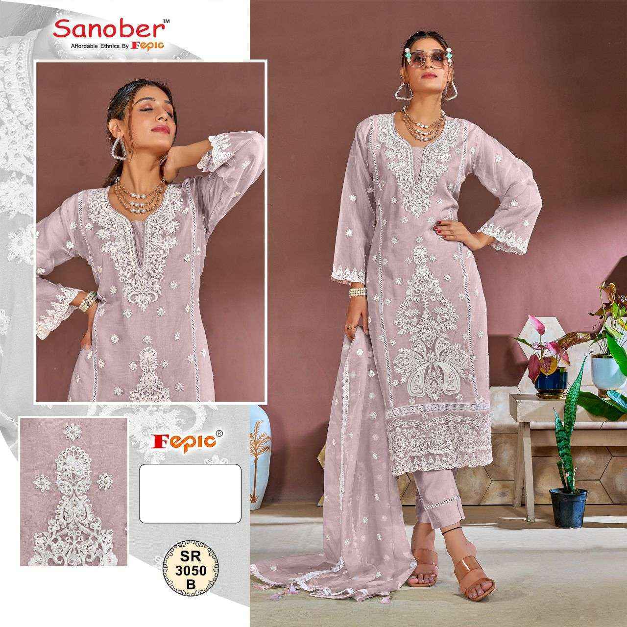 Fepic Sanober SR 3050 Organza Readymade Dress (3 pcs Catalogue)