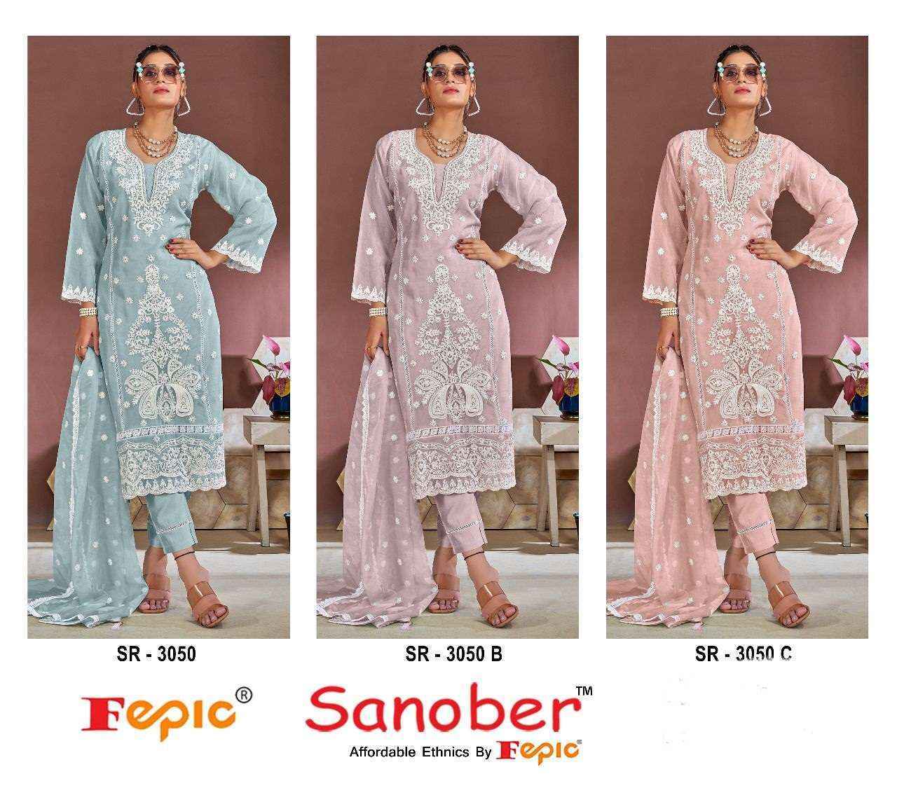 Fepic Sanober SR 3050 Organza Readymade Dress (3 pcs Catalogue)