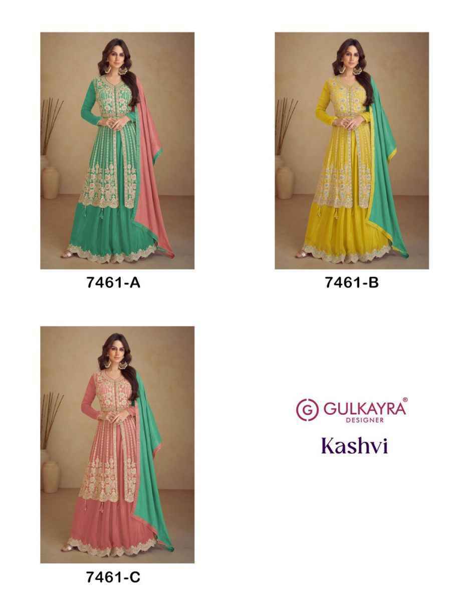 Gulkayra Designer Kashvi Chinon Readymade Dress (3 pcs Catalogue)