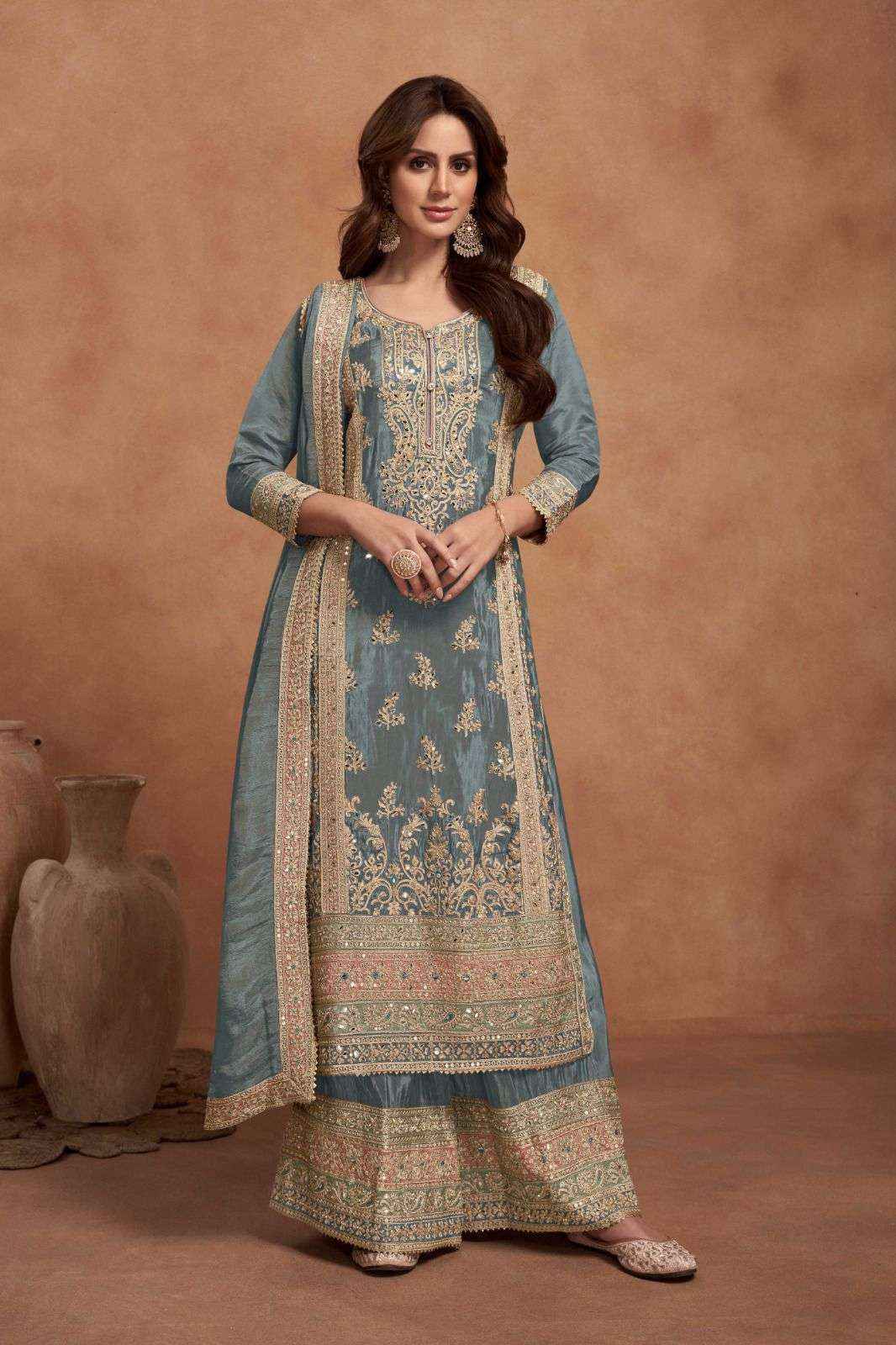 Gulkayra Designer Nazia Simar Silk Readymade Dress (3 pcs catalogue)