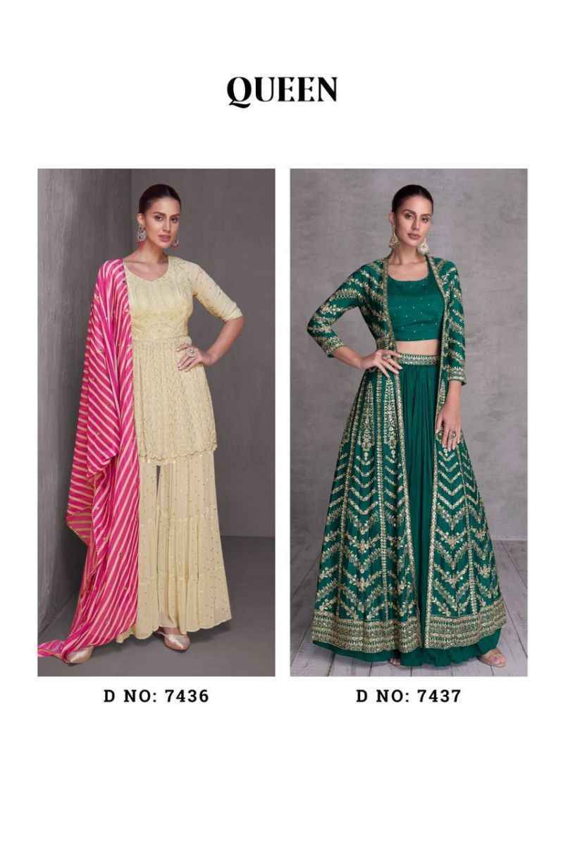 Gulkayra Designer Queen Chinon Readymade Dress Material (4 pcs Catalogue)