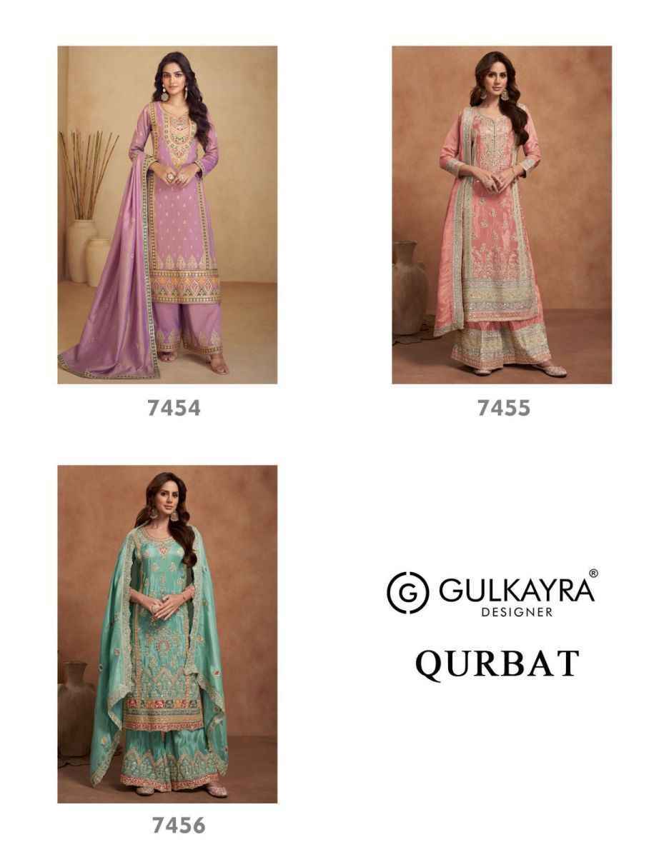 Gulkayra Designer Qurbat Simar Silk  Readymade Dress (3 pcs Catalogue)