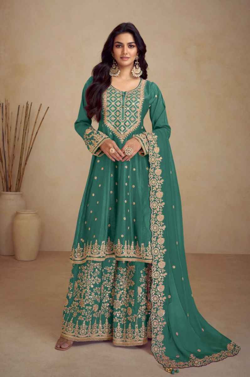 Gulkayra Designer Rihaana Chinon Readymade Dress (3 pcs Catalogue)