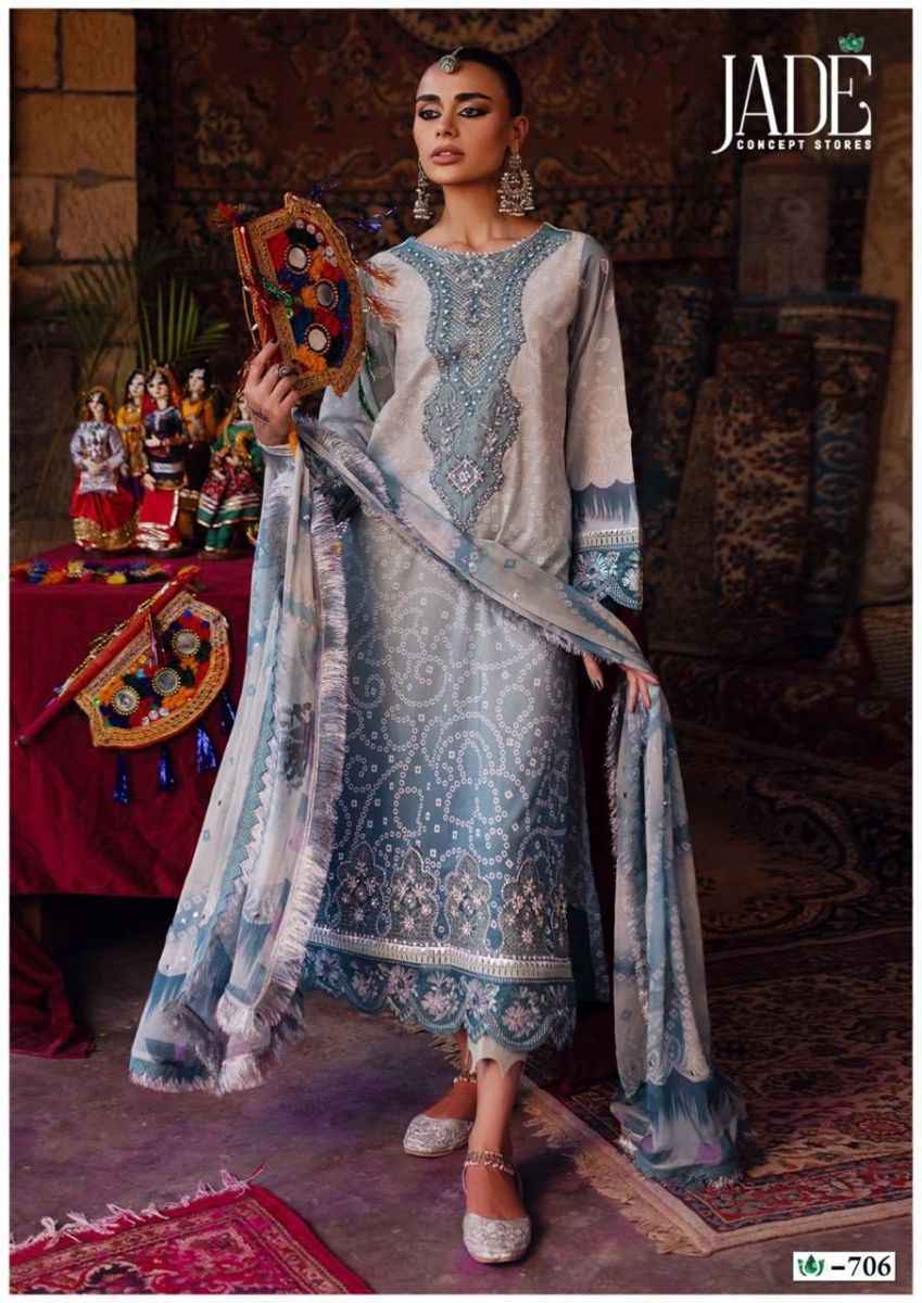 Jade Crimson Exclusive Heavy Lawn Collection Vol-7 Cotton Dress Material (6 pc Cataloge)