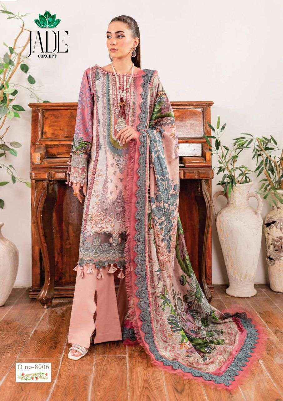 Jade Crimson Exclusive Heavy Lawn Collection Vol-8 Cotton Dress Material (6 pc Cataloge)