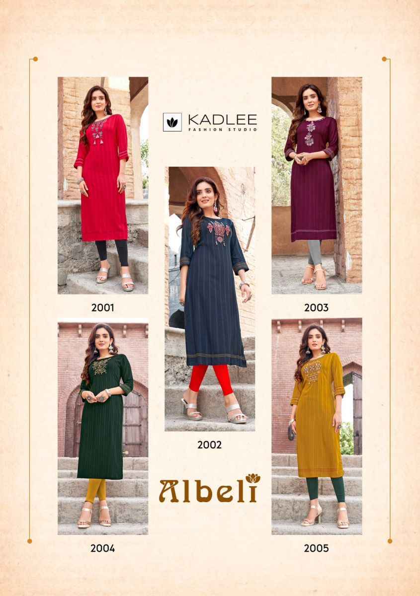 Kadlee Albeli Rayon Kurti (5 pcs Catalogue)