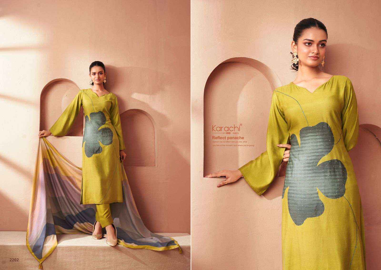 Kesar Karachi Prints Blossom Muslin Dress Material (4 pcs Catalogue)