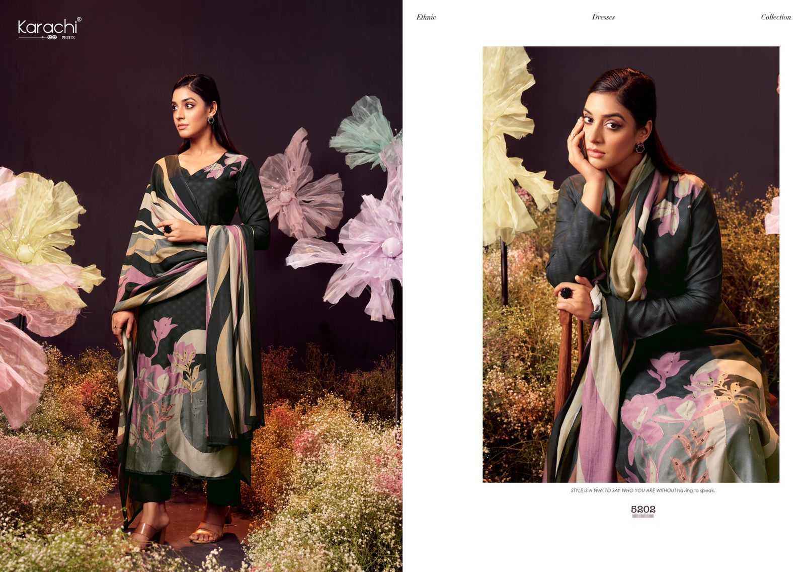 Kesar Karachi Prints Lamhe Muslin Dress Material (4 pcs Catalogue)