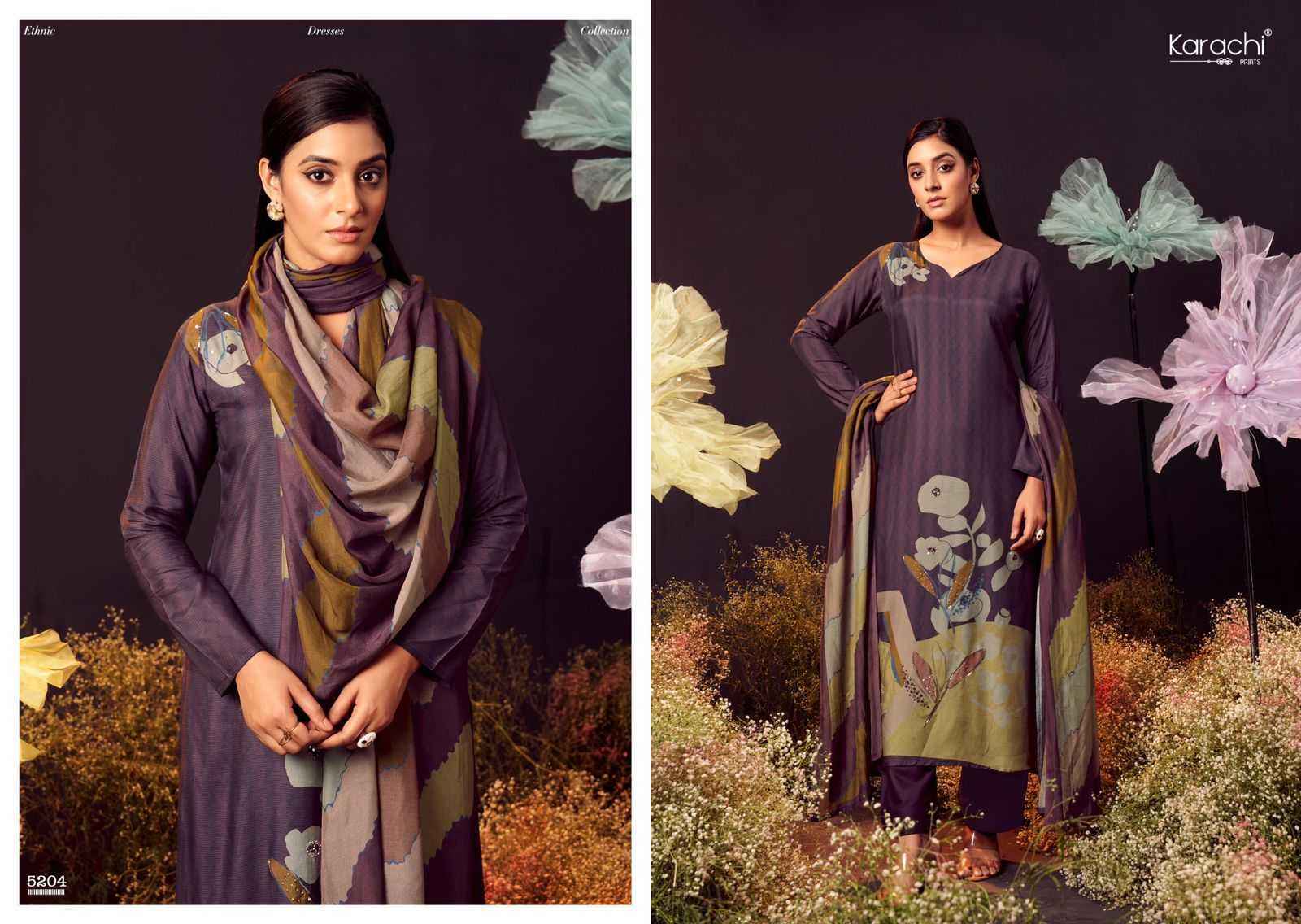 Kesar Karachi Prints Lamhe Muslin Dress Material (4 pcs Catalogue)