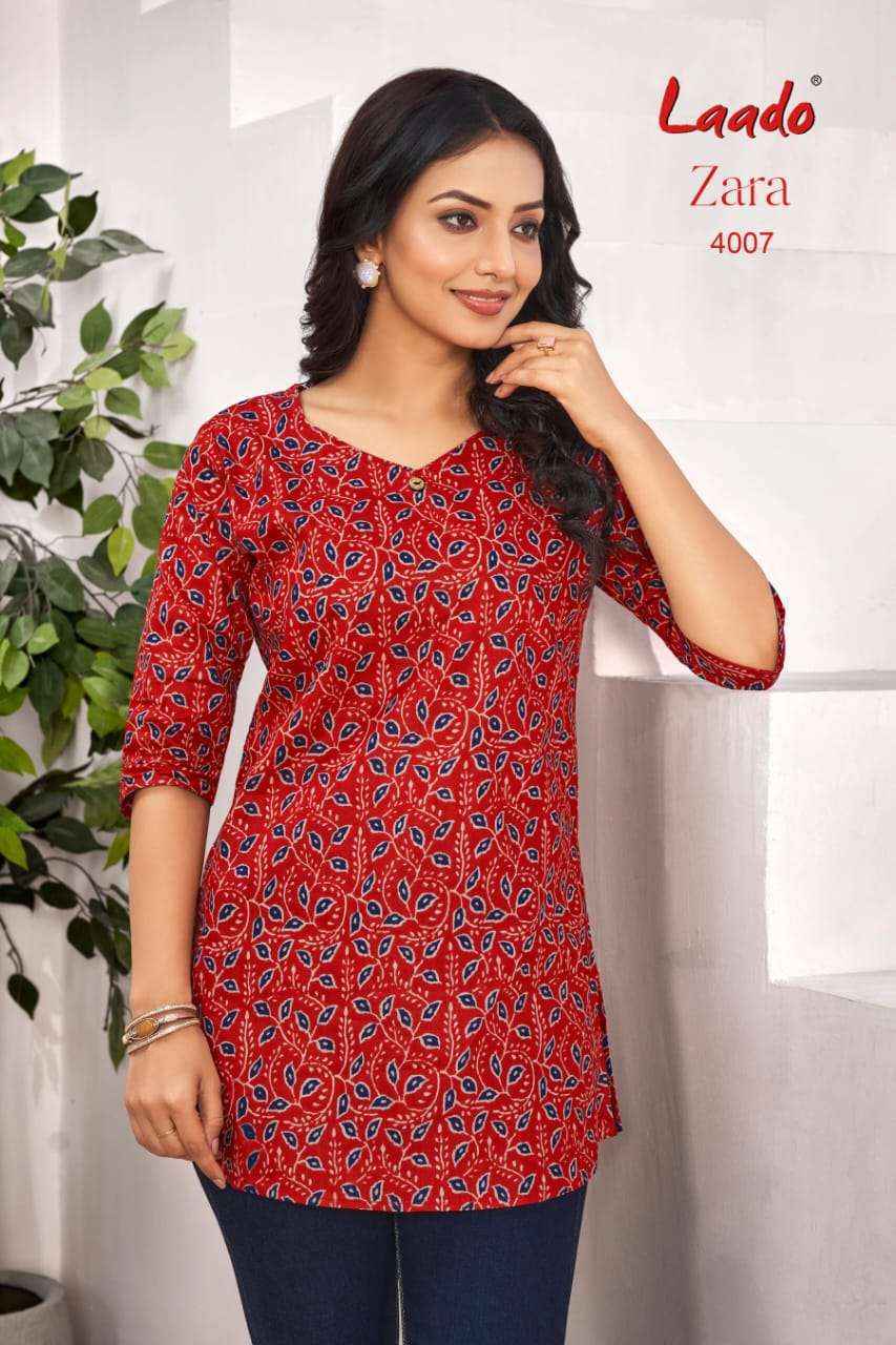 Laado Zara Vol-4 Cotton Kurti (12 pcs Catalogu)