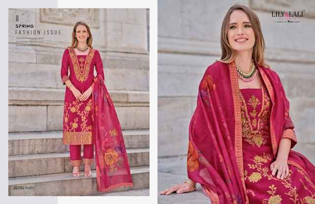 Lily & Lali Lajjo Jacquard Silk Readymade Suit (6 pcs Catalogue)