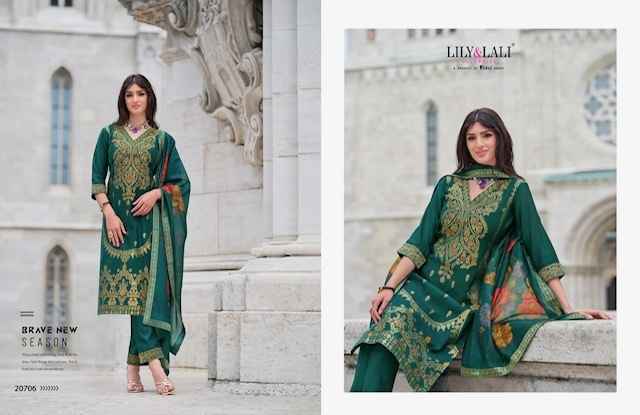 Lily & Lali Lajjo Jacquard Silk Readymade Suit (6 pcs Catalogue)