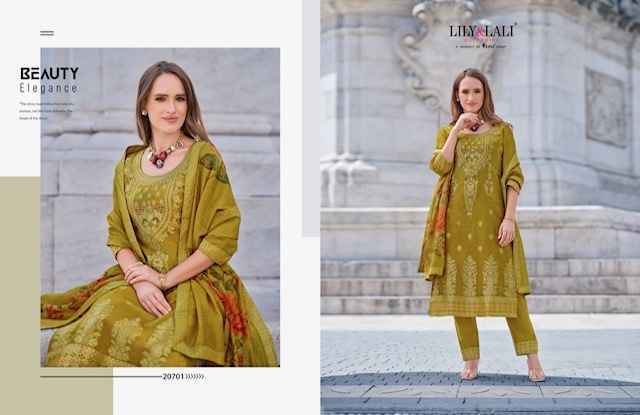 Lily & Lali Lajjo Jacquard Silk Readymade Suit (6 pcs Catalogue)