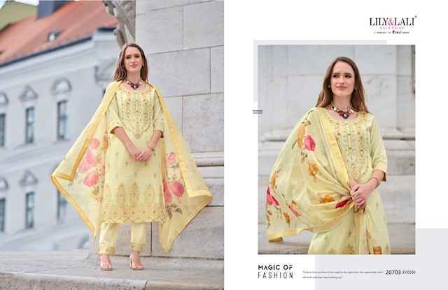 Lily & Lali Lajjo Jacquard Silk Readymade Suit (6 pcs Catalogue)