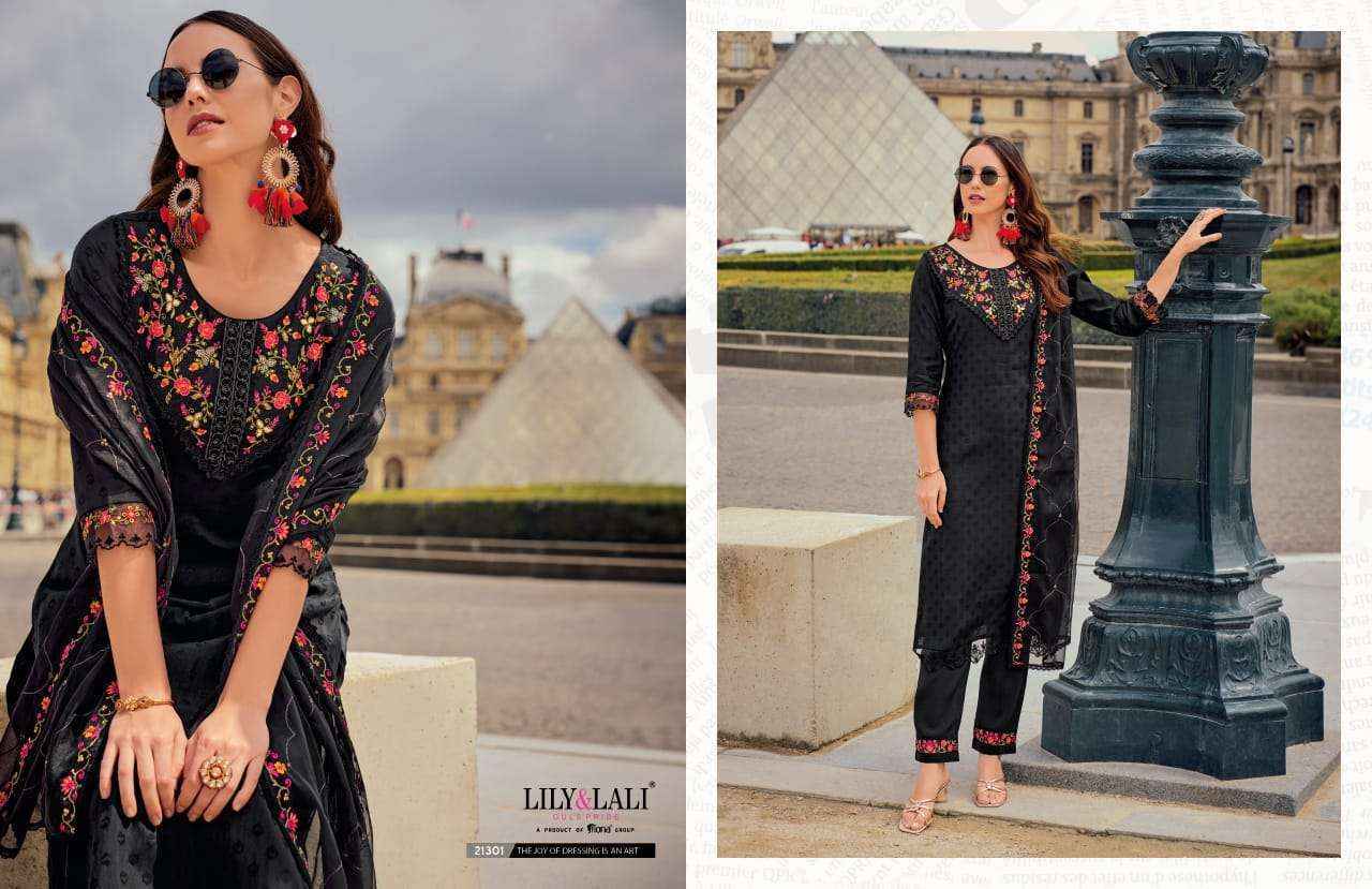 Lily & Lali Mrunal Jacquard Silk Readymade Suit (6 pcs Catalogue)