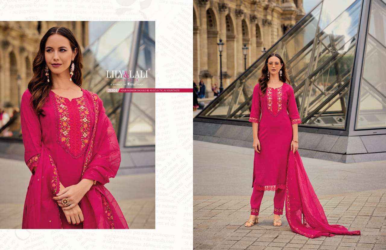 Lily & Lali Mrunal Jacquard Silk Readymade Suit (6 pcs Catalogue)