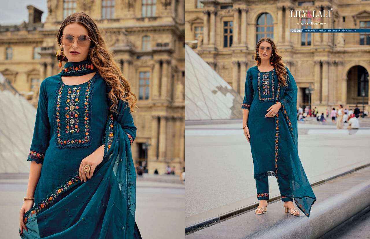 Lily & Lali Mrunal Jacquard Silk Readymade Suit (6 pcs Catalogue)