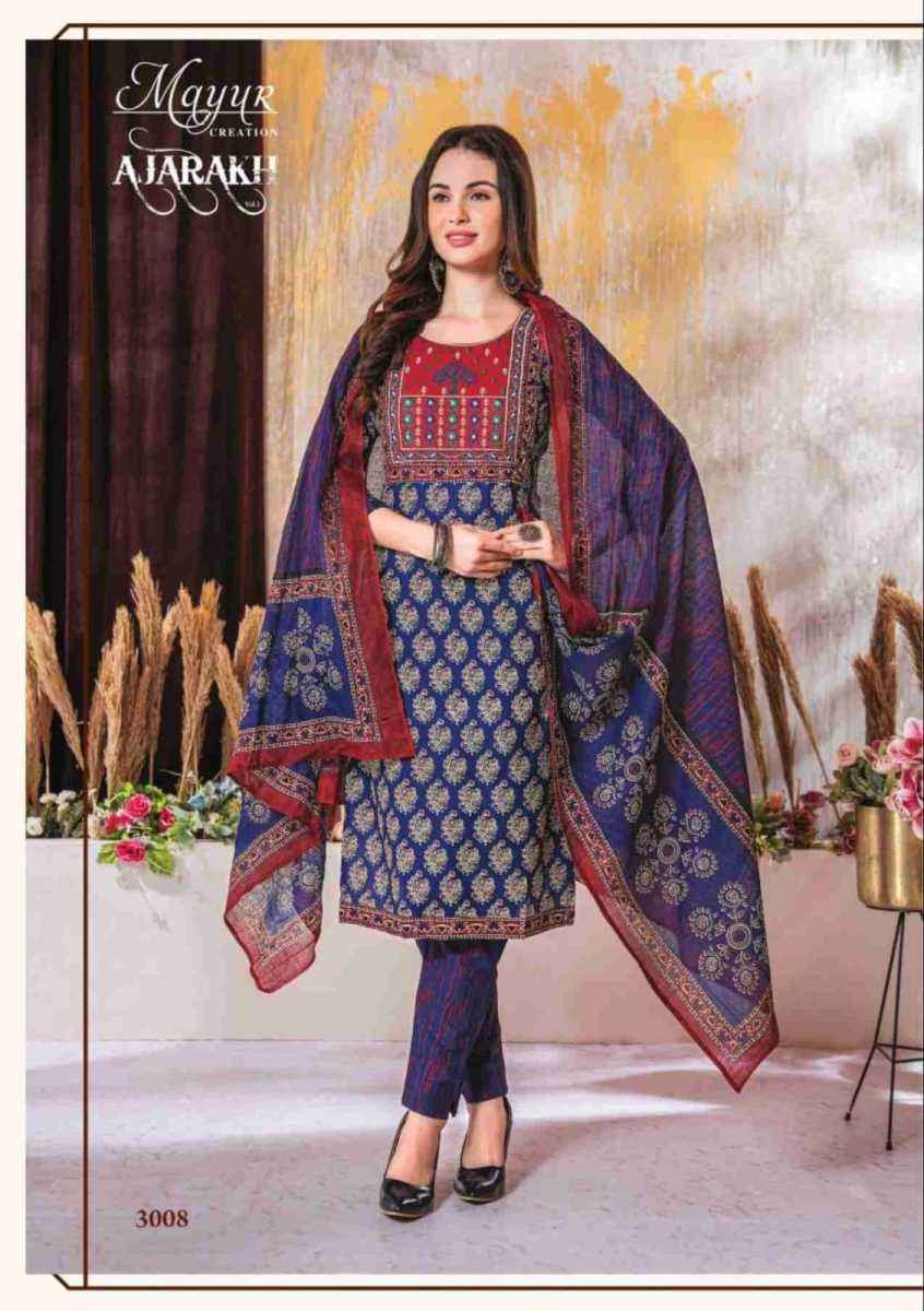 Mayur Creation Ajarakh Vol-3 Cotton Readymade Dress (10 pcs Catalogue)