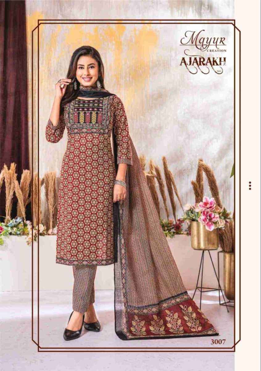 Mayur Creation Ajarakh Vol-3 Cotton Readymade Dress (10 pcs Catalogue)