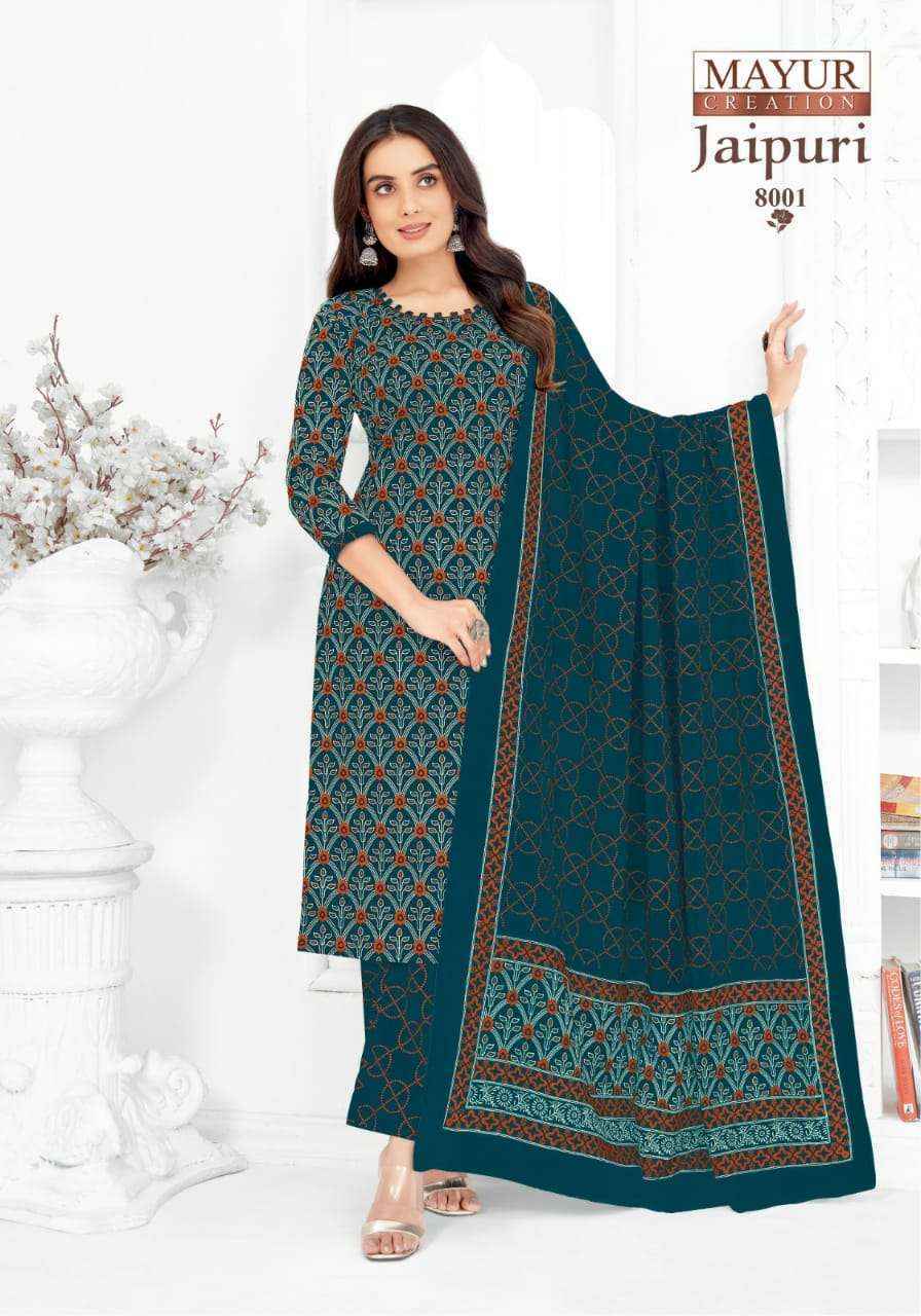 Mayur Creation Jaipuri Vol-8 Cotton Dress Material (10 pcs Catalogue)