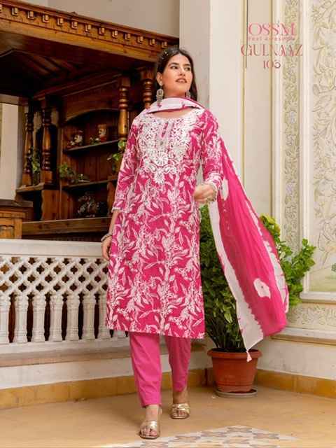 Ossm Gulnaaz Cotton Readymade Suit (6 Pc Catalog)