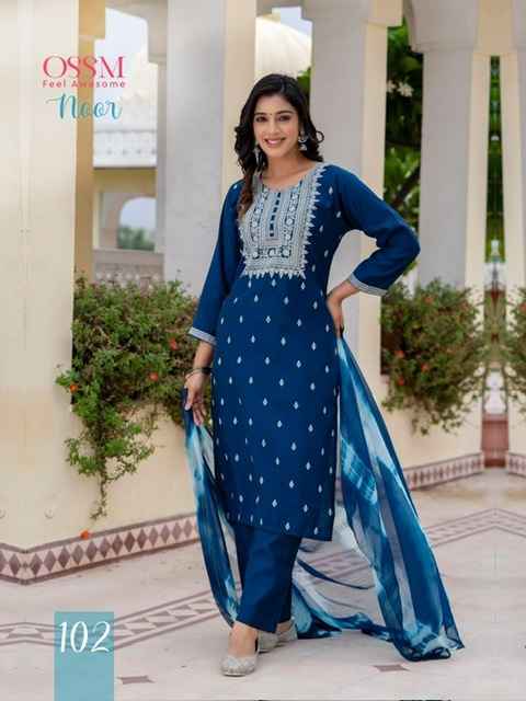 Ossm Noor Viscose Readymade Suit (6 pcs Catalogue)