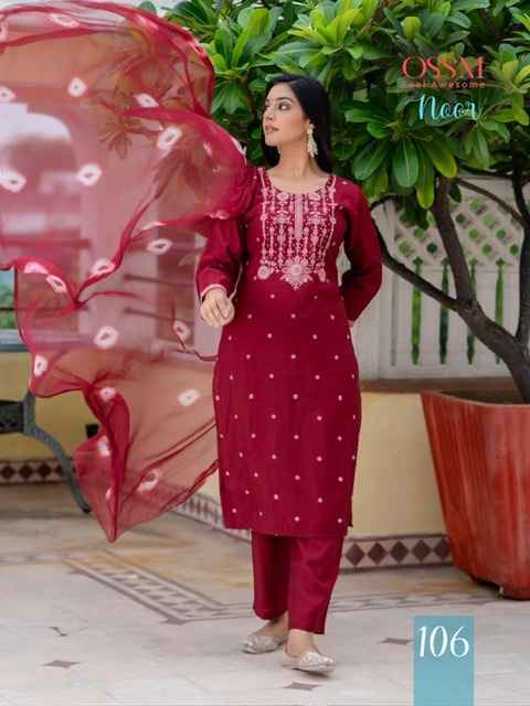 Ossm Noor Viscose Readymade Suit (6 pcs Catalogue)