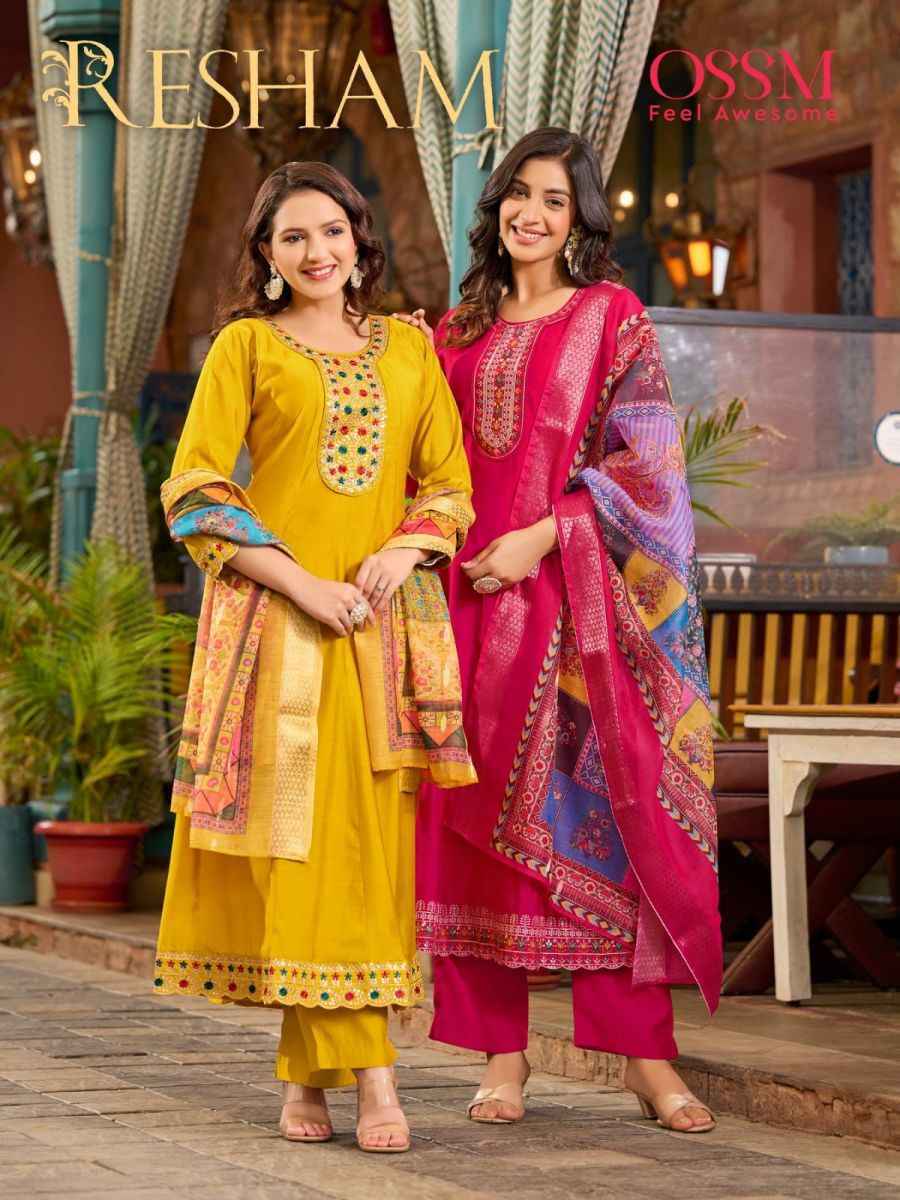 Ossm Resham Viscose Readymade Suit (6 pcs Catalogue)