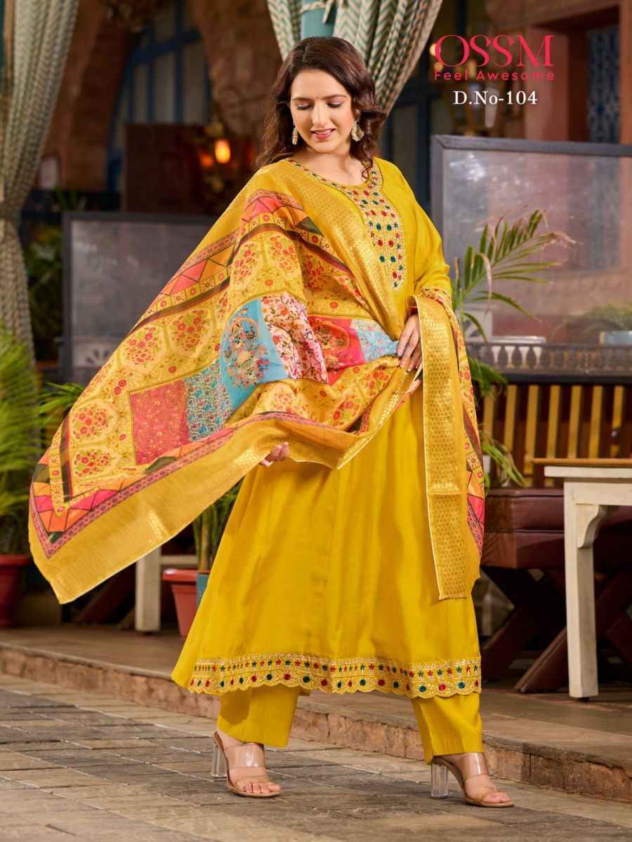 Ossm Resham Viscose Readymade Suit (6 pcs Catalogue)