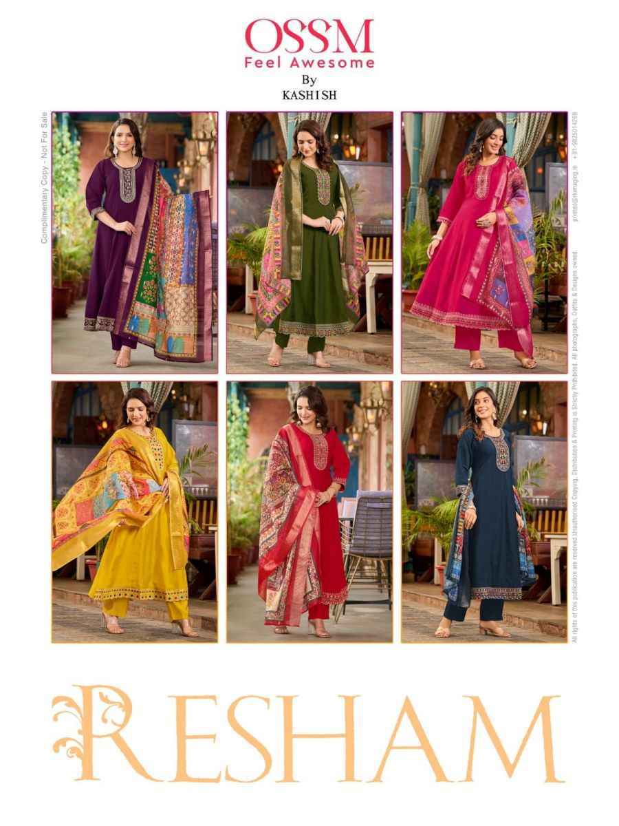 Ossm Resham Viscose Readymade Suit (6 pcs Catalogue)