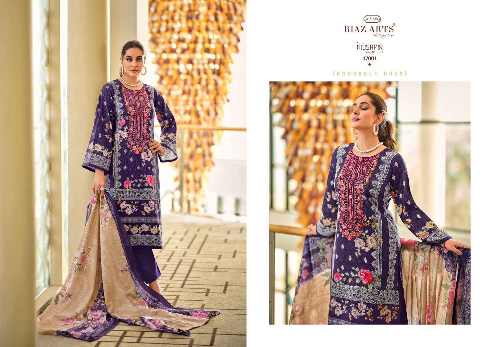 Riaz Arts Musafir Vol-12 Lawn Cotton Dress Material (8 pcs Catalogue)