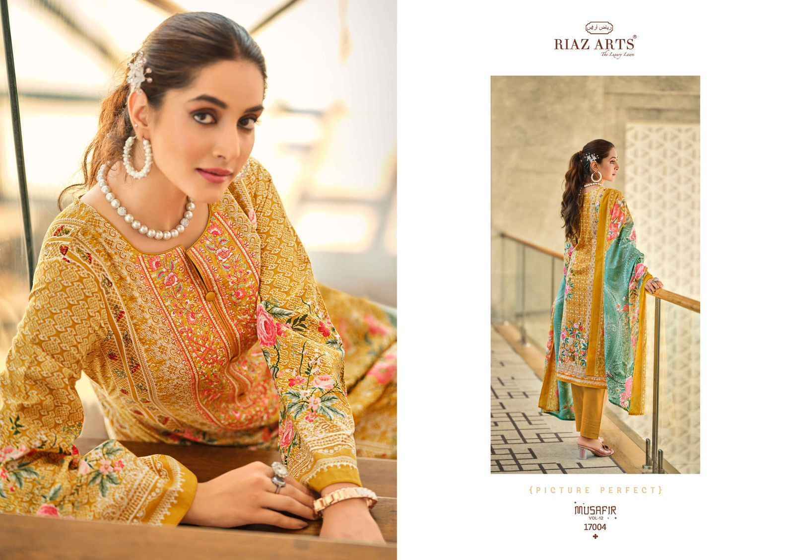 Riaz Arts Musafir Vol-12 Lawn Cotton Dress Material (8 pcs Catalogue)