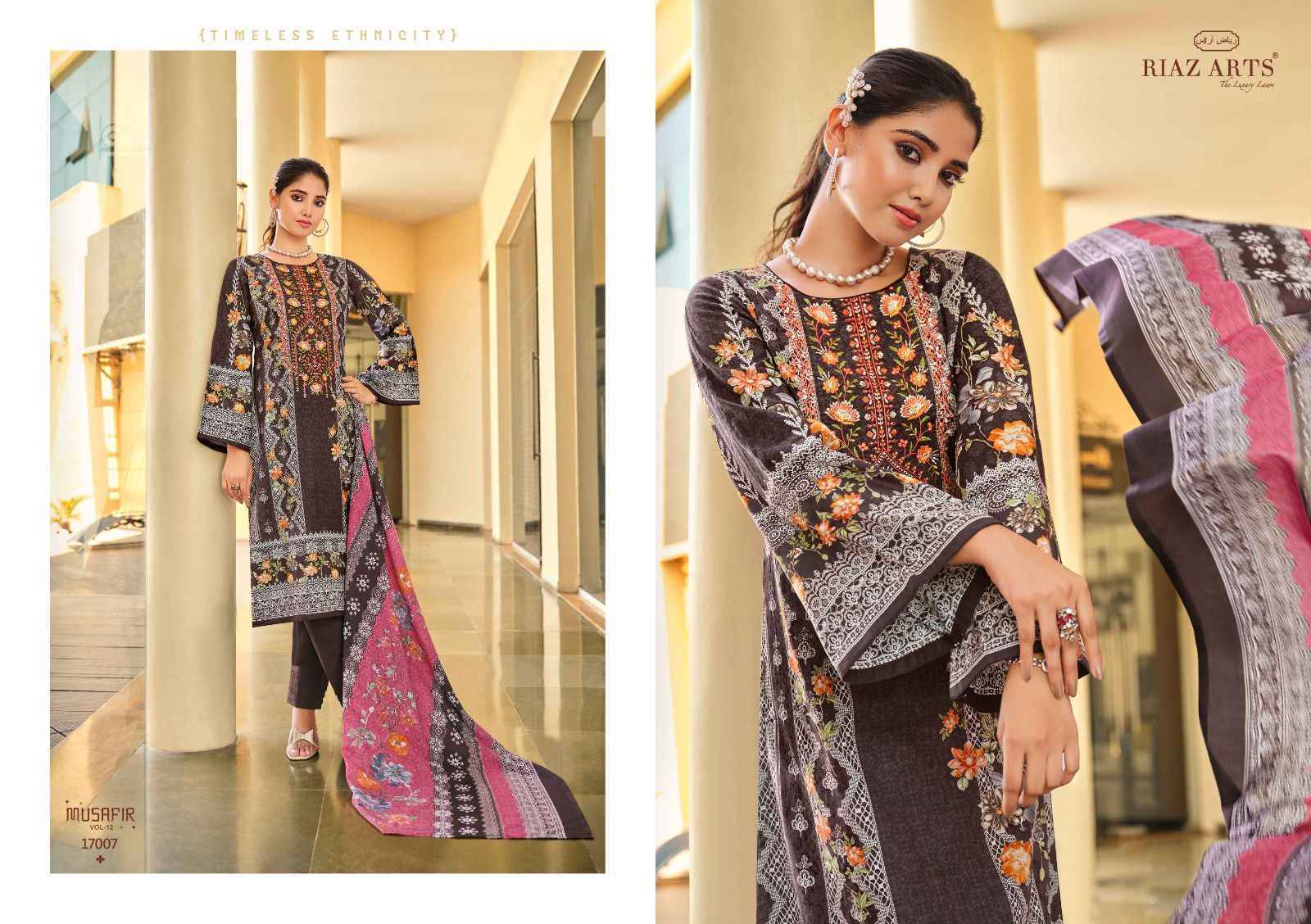 Riaz Arts Musafir Vol-12 Lawn Cotton Dress Material (8 pcs Catalogue)