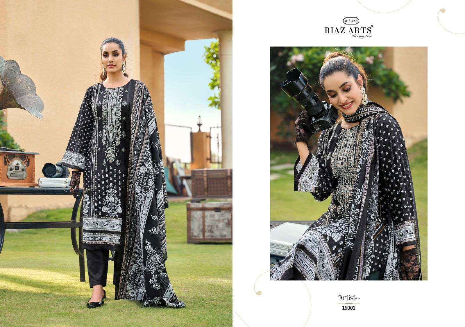 Riaz Arts The Artist Vol-4 Lawn Cotton Dress Material (8 pcs Catalogue)