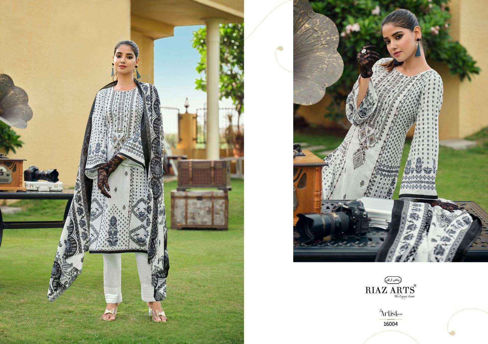 Riaz Arts The Artist Vol-4 Lawn Cotton Dress Material (8 pcs Catalogue)