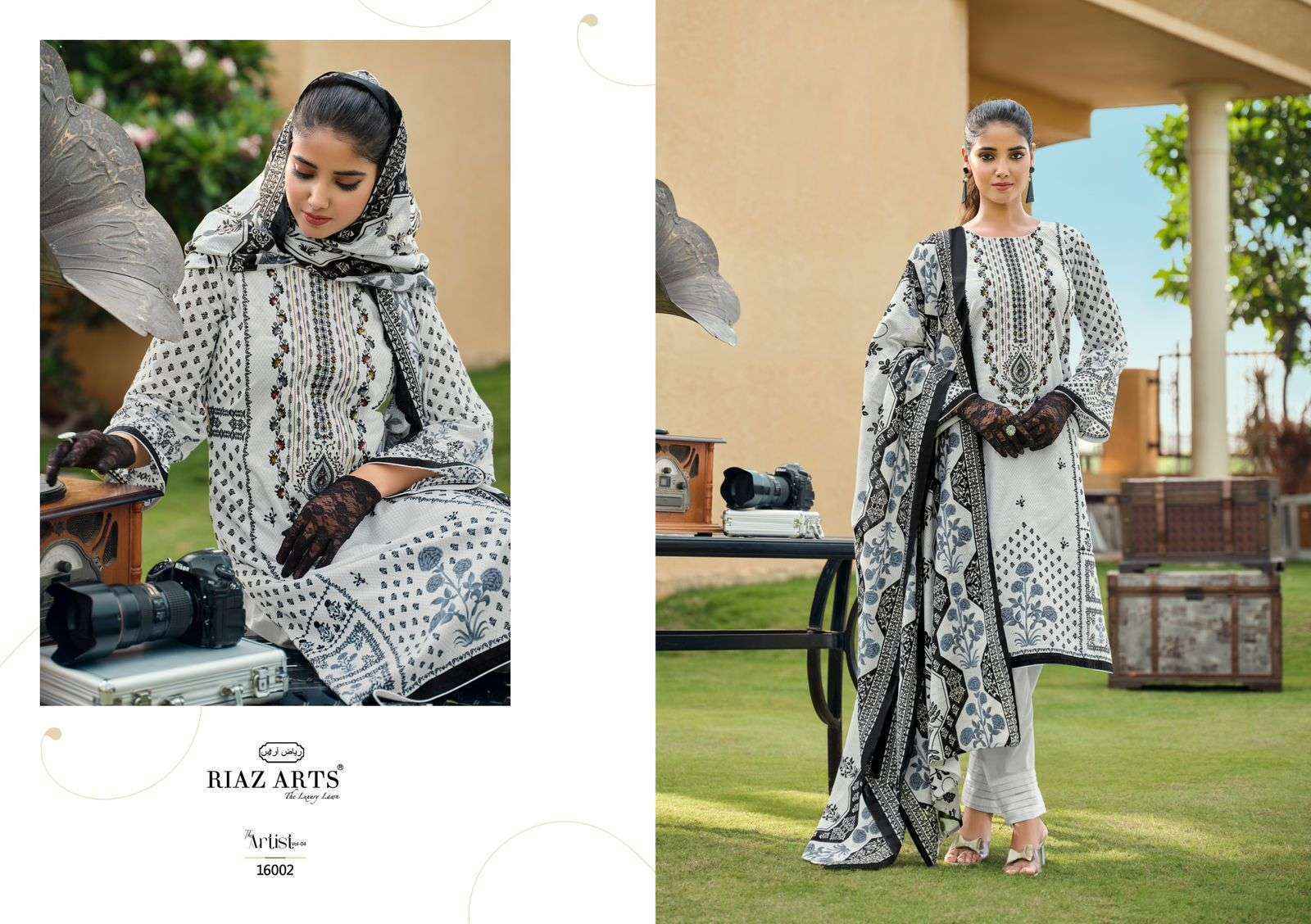 Riaz Arts The Artist Vol-4 Lawn Cotton Dress Material (8 pcs Catalogue)