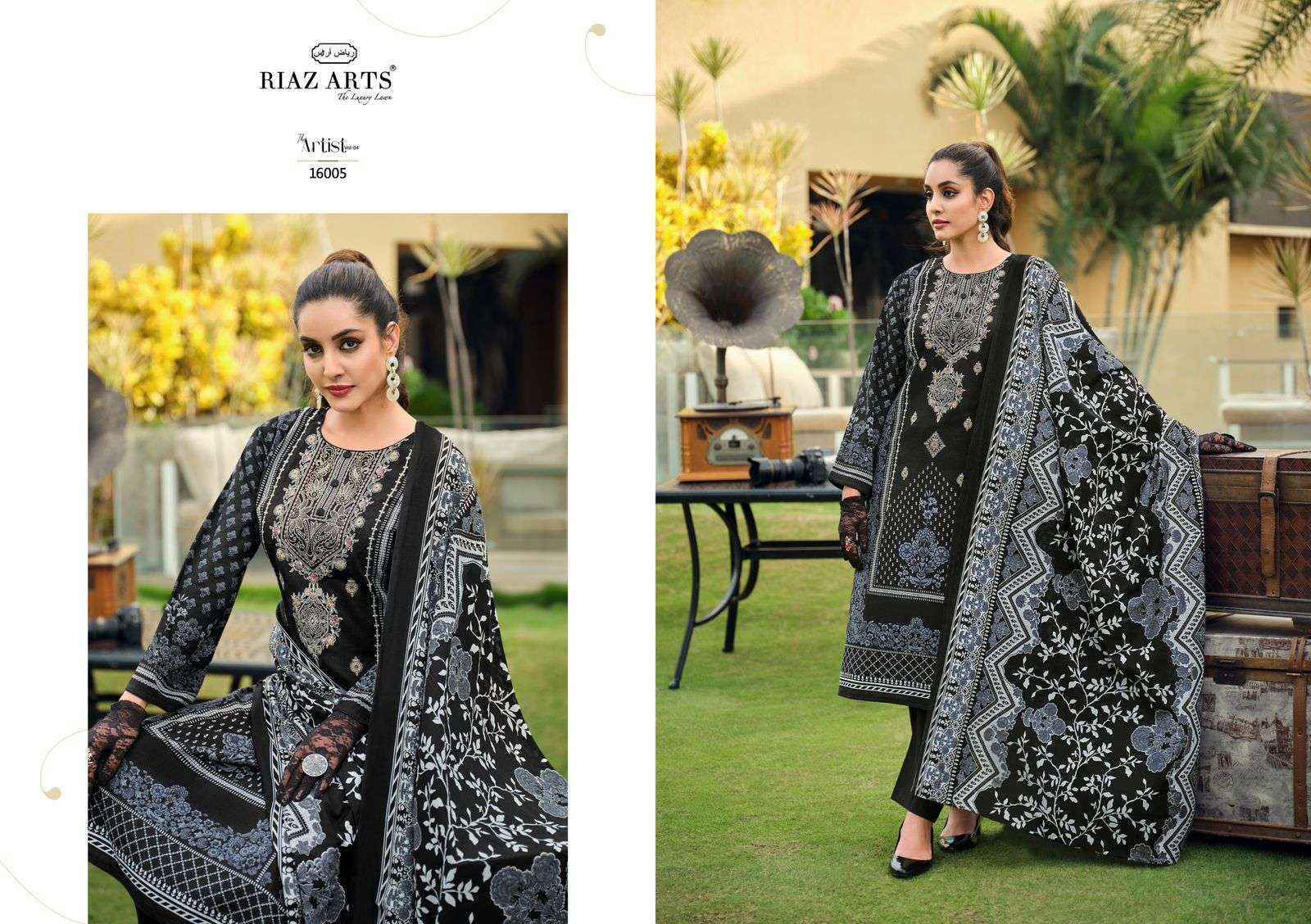 Riaz Arts The Artist Vol-4 Lawn Cotton Dress Material (8 pcs Catalogue)