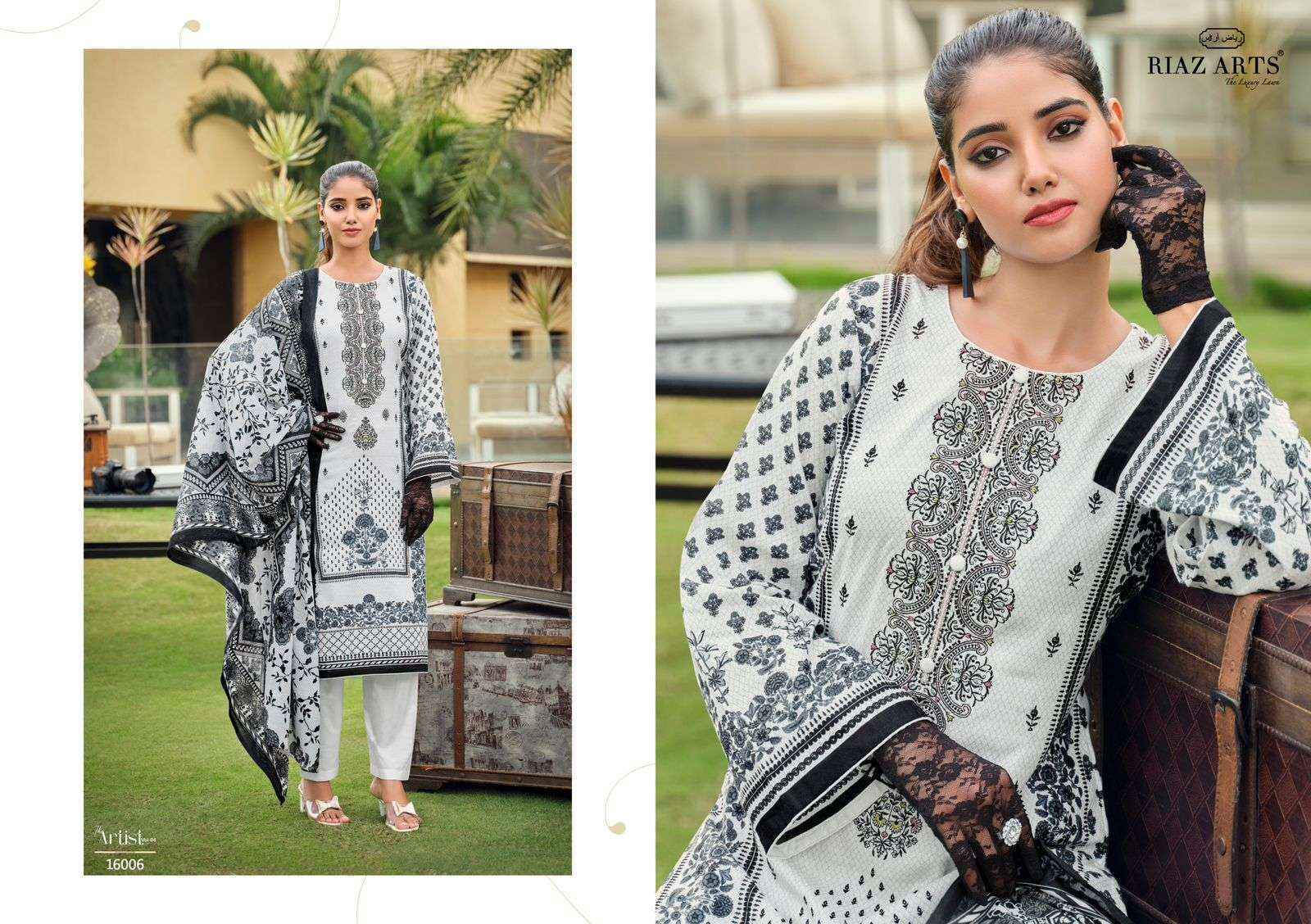 Riaz Arts The Artist Vol-4 Lawn Cotton Dress Material (8 pcs Catalogue)