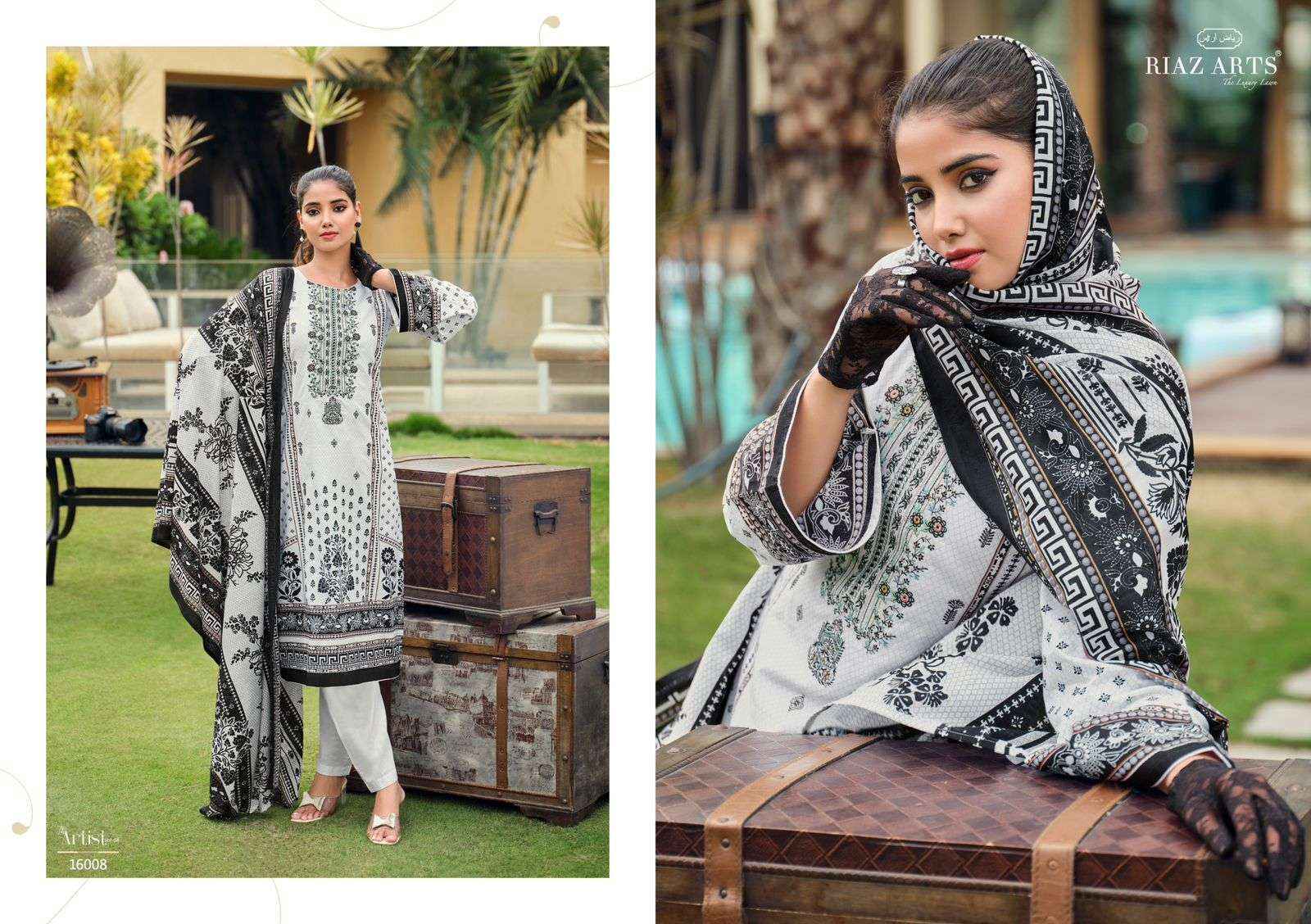 Riaz Arts The Artist Vol-4 Lawn Cotton Dress Material (8 pcs Catalogue)